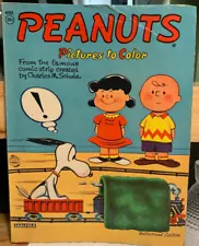 Rare 1958 Saalfield Peanuts Snoopy, Charlie Brown Coloring Book 99% Unused