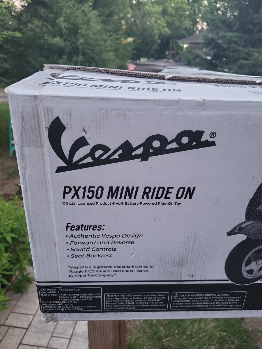 VESPA PX150 Mini Scooter ages 3-7, NO BATTERY, Kids Ride on