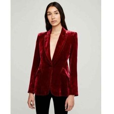 L'agence Chamberlain Velvet Blazer Malbec Red Size 2