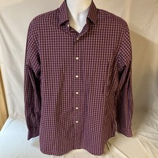 Polo Ralph Lauren Men Shirt Regent Custom Fit 16.5 Large Purple Multicolor Check