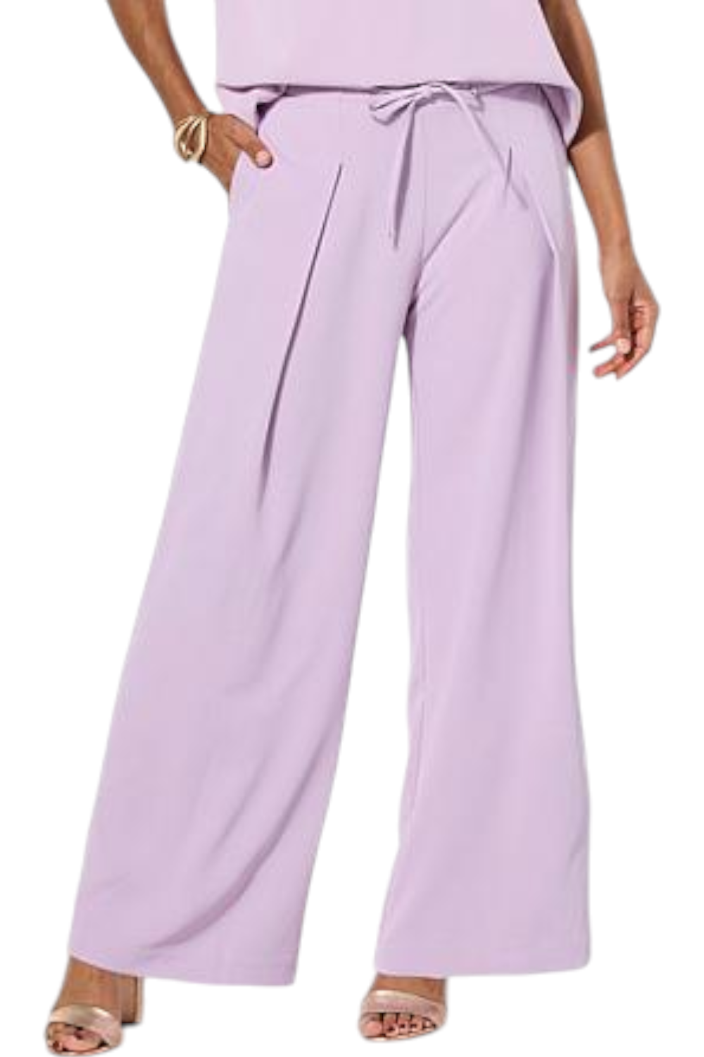 WynneLayers Women's Drapey Twill Front Pleat Pant Orchid