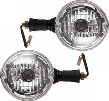 Set Di Fari A LED 12V Neri Con Anello Cromato Per Ford 2000 3000 4000 5000 70