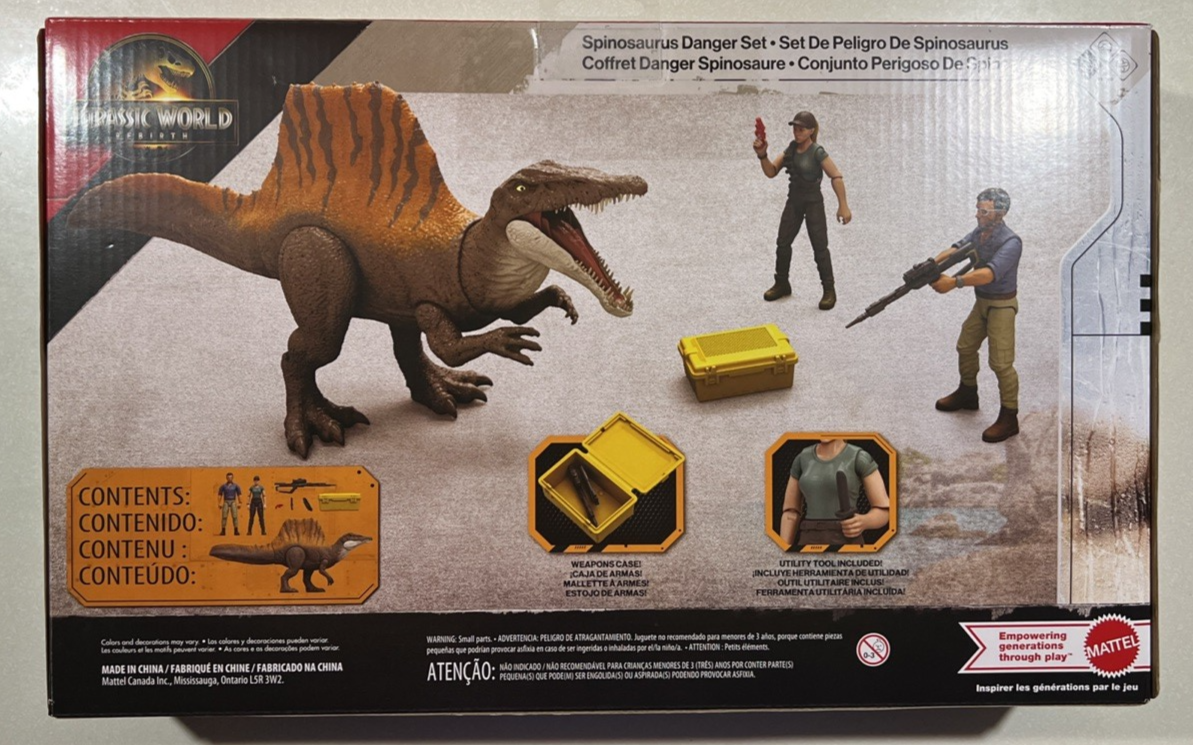 NEW 2025 Jurassic World Rebirth DANGER SET Spinosaurus Zora Dr