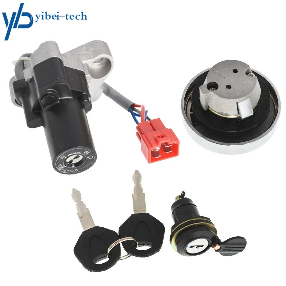 Interruptor de encendido tapa de combustible llaves de bloqueo de asiento para Yamaha V-STAR 650 1100 1999-2016 Foto 2 de 4