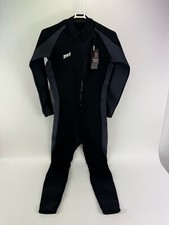 Zttenlly Mens Black Gray Zip-Up Wetsuit Size S