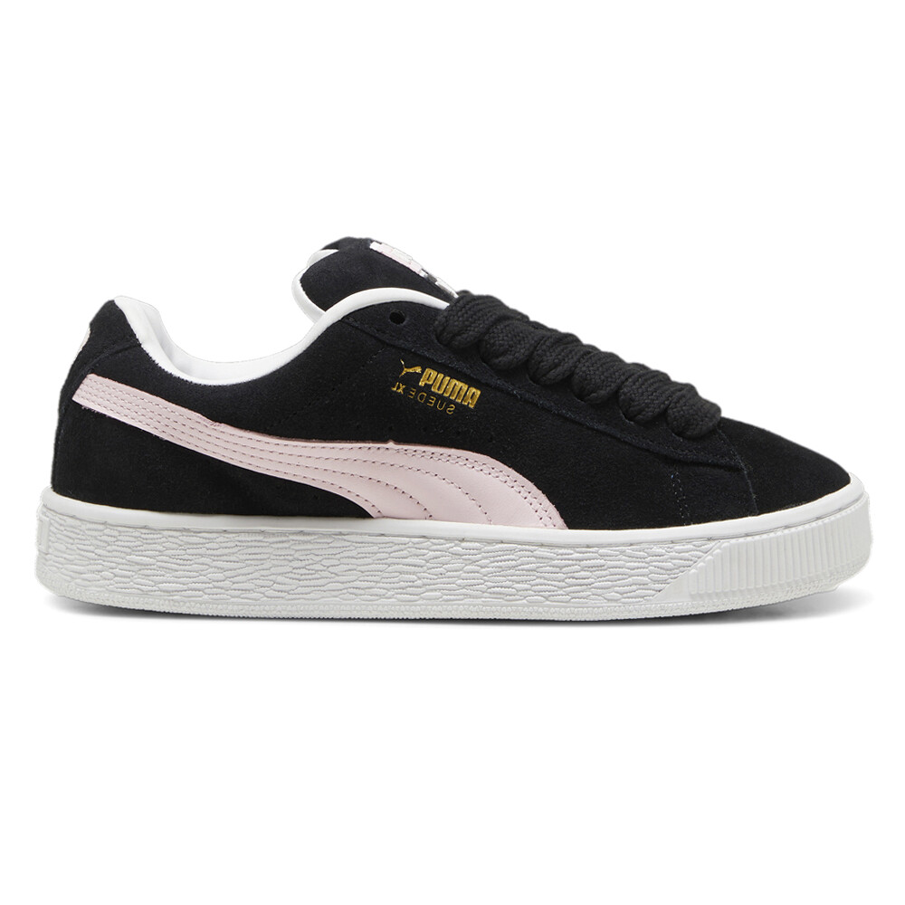 Женские черные, розовые кроссовки Puma Suede Xl на шнуровке, повседневная обувь 39764804