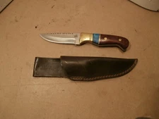 chipaway cutlery hunting knife 8 1/4 fixed blade brass wood handle