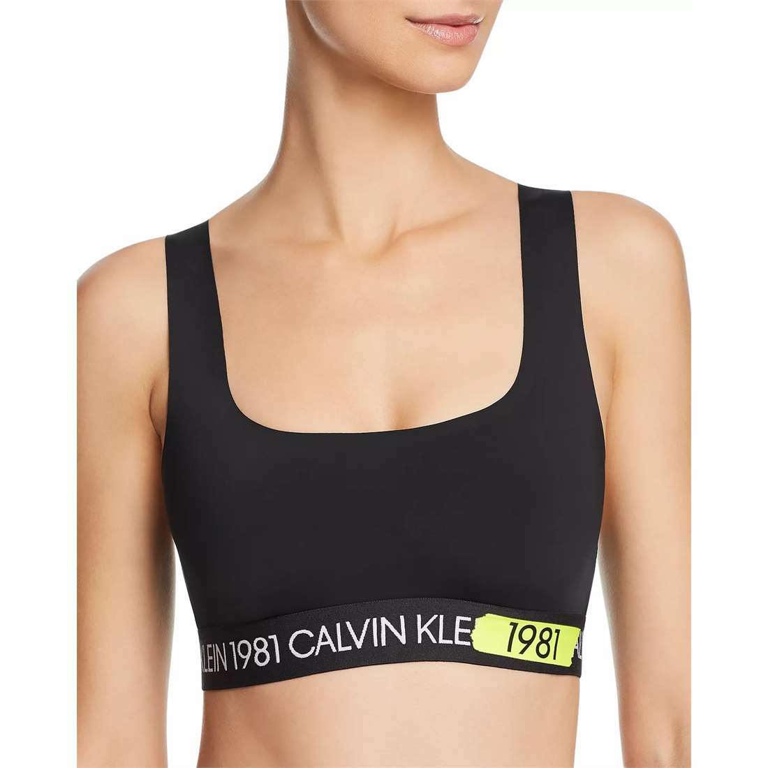 Calvin Klein Women's Underwear 1981 Bold Micro Unlined Racerback Sports  Bralette