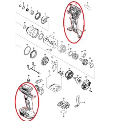Makita Impact Driver TD172 repair Parts Housing Set Product(Body