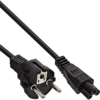 InLine  Netzkabel für Notebook, 3pol Kupplung, schwarz, 1m