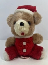 Vintage Russ Berrie Co Chrismas Teddy Bear "Jolly" With Santa Hat 1978 Red Suit