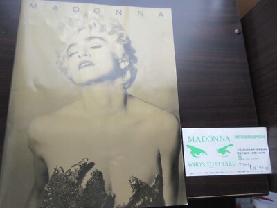 Madonna 1987 Japan Tour Book Signed by Chris Finch with Ticket