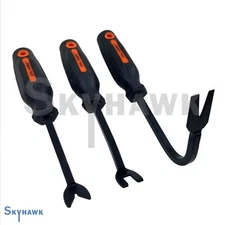 3-Pc Car Door Panel Removal Tool Set Auto Trim Dash Radio Retaining Clip Pry Bar