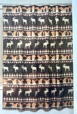Rustic Cabin Shower Bath Curtain NWT Farmhouse Country Antique Moose 70x72