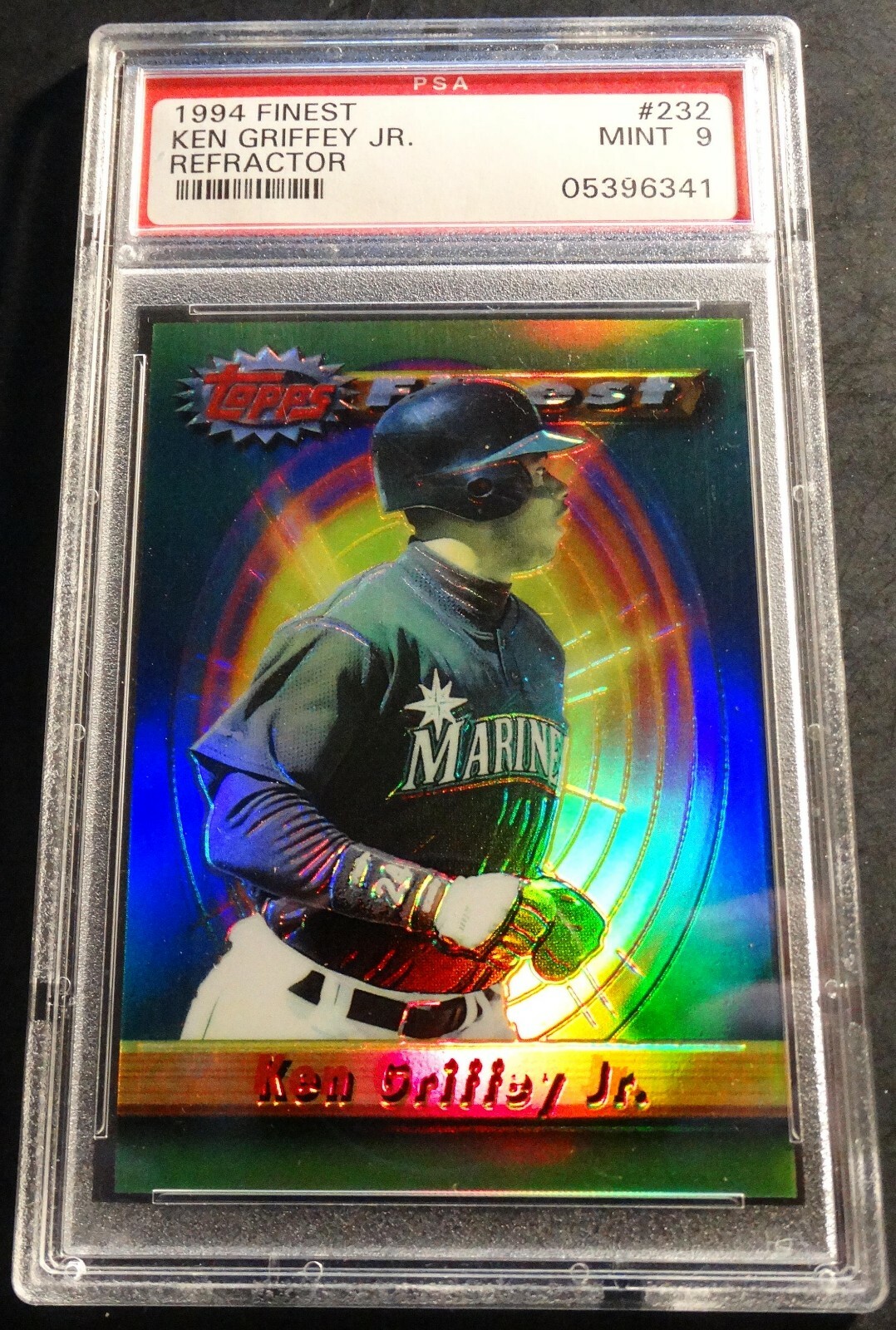 RARE 1994 KEN GRIFFEY JR FINEST REFRACTOR #232 PSA 9 MARINERS HOF