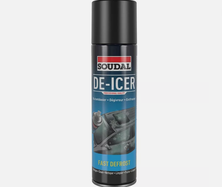 Soudal De-Icer Spray Car Window Frost Remover 400Ml Can Antifreeze Fast Acting