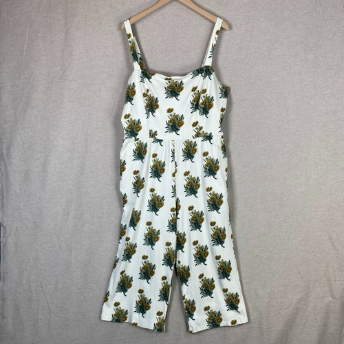 Kate Quinn Womens Calendula Jumpsuit XXL Wide Leg Tie Back Boho Organic Cotton