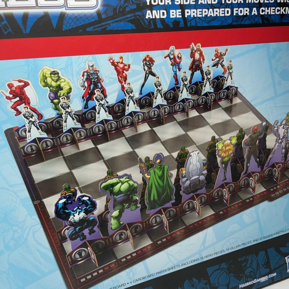 Marvel Avengers Chess Board Game Ironman Thor Black Widow Hasbro 100% Complete - Image 4 of 4