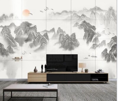 3D Mountain Sun G5927 Wallpaper Wall Murals Removable Self-adhesive Honey