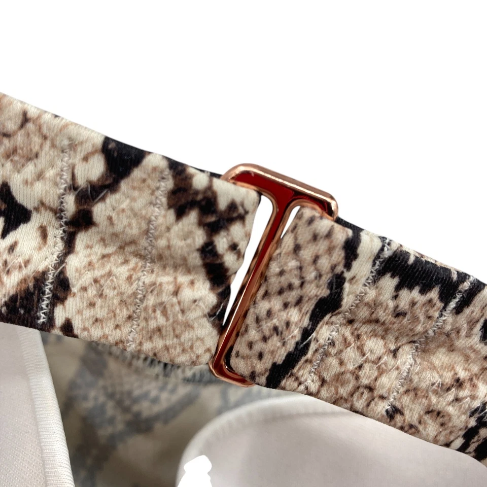 Shade & Shore 34DD Snake Print Bikini Top Underwire Push Up Swimwear - Image 4 of 4