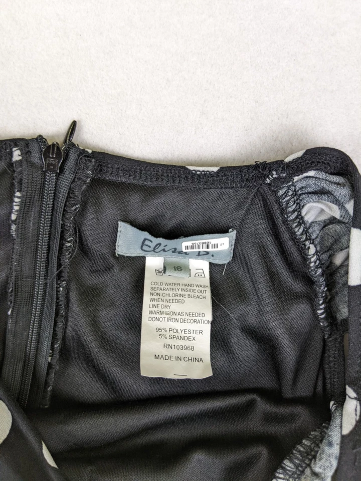 ELISA BE - 女孩黑色和白色圆点印花蓬蓬裙连衣裙 - 16 码 — 第 4/4 张图片