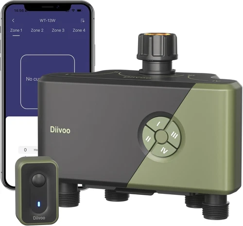 WiFi Water Timer 4 Outlets Smart Sprinkler Garden Watering System for Lawn Yard