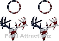 American Flag Zombie Deer Skull Cornhole Pack Vinyl Decal Sticker USA bean bag