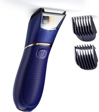 Electric Body Trimmer for Men, Rechargeable Pubic Groomer with Mirror  LED, IPX