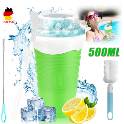 Slush Eis Becher Eis Maker Eisbecher Slushy Frozen Magic mit Strohalm & Löffel