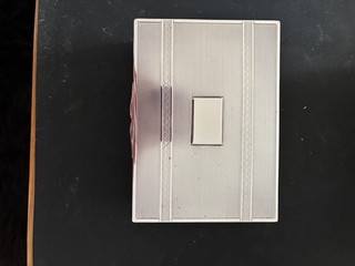 VINTAGE GOOD HEAVY SOLID STERLING SILVER CIGARETTE BOX 423g 1945