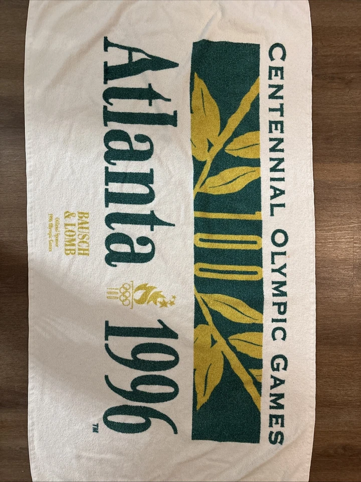 Toalla de playa vintage de los Juegos Olímpicos del Centenario de Atlanta 1996 100 aniversario llama Foto 2 de 4
