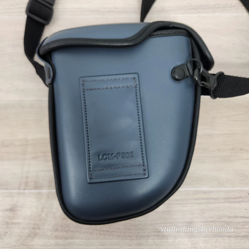 Sony LCM-F505 Semi-Soft Camera Carrying Case W/ Lanyard ~ Navy Blue ~ No Camera - Image 3 of 4