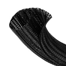 1 Inch 8ft Cable Management Loom Sleeve Cord Protector Wire 1"-8ft, Black
