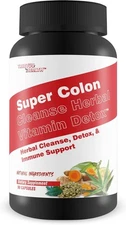 Super Colon Cleanse Herbal Vitamin Detox - Herbal Cleanse, Detox, with Psyllium