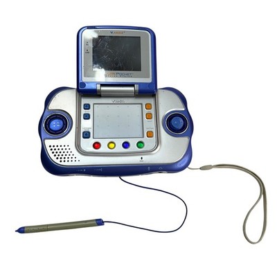 VTech V.Smile Cyber Pocket Learning System Blue Silver Handheld Console Stylus