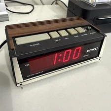Vintage KMC 500A Alarm Clock, Red Display, Backup Battery, Made in Hong Kong