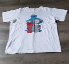 Uniqlo KAWS Cookie Monster White TShirt Sz L Sesame Street HOLES STAINS READ