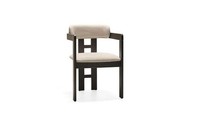 Eleganter Brauner Stuhl Aus Holz Und Textil Im Modernen Design