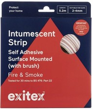 Exitex 5.2m White Intumescent Fire & Smoke Door Seal Surface Mounted