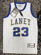 Camiseta deportiva de baloncesto blanca Michael Jordan Laney High School talla S