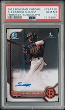 2022 BOWMAN CHROME PROSPECT AUTOS #CPAASR ALEXANDER SUAREZ PSA 10 AUTO
