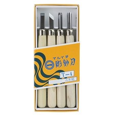 MARUITI/T-4 Carving Knife Set 4-pc Japanese Chisel Made in Japan