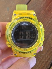 Invicta Racing Burnout Digital Men's Watch - 52mm, Transparent, Yellow 49044 