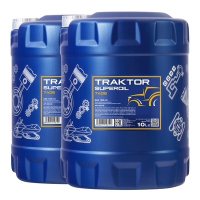 MANNOL Traktor Superoil 15W-40 Motoröl, API SG/CD, SAE 15W-40, 2x10 Liter
