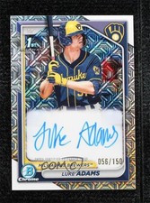 2024 Bowman Chrome Prospect HTA Choice Refractor 56/150 Luke Adams Auto sc8