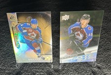 2020-21 Bowen Byram Two (2) Card Rookie Lot. Future Watch Acetate & YG Clear Cut