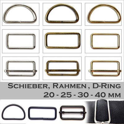 Gurtringe Gurtschieber 20 40 mm Metall Regulator Schnalle D-Ring Schieber DIY