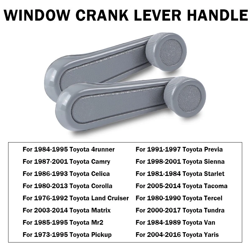 Manija de palanca de manivela de ventana de 2 piezas para camioneta Toyota Tacoma T100 Corolla Matrix Yaris Foto 2 de 4