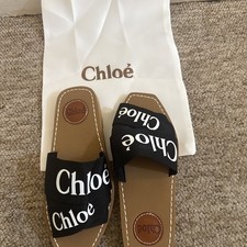 BNIB Chloe Women’s Woody Sandals Black Size UK 4