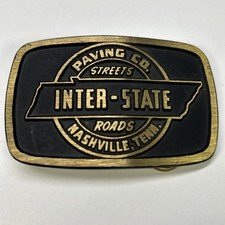 Inter - State Paving Tenn. Vintage Belt Buckle Provo Utah Solid Brass DynaBuckle
